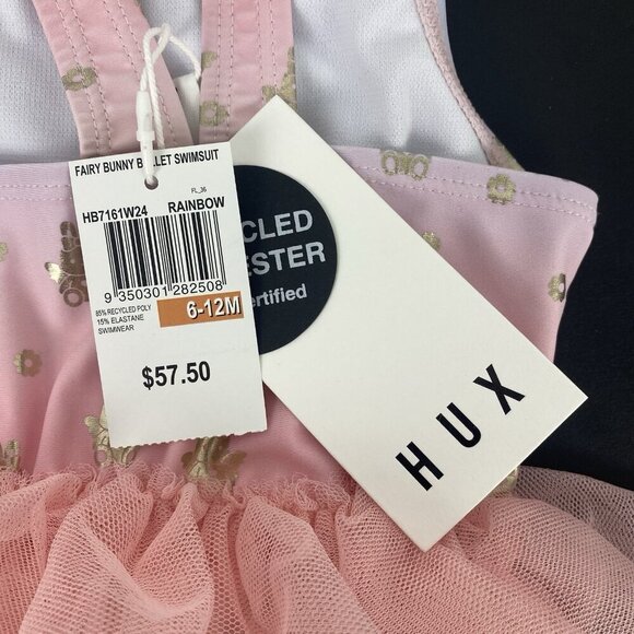 Hux Baby Fairy Bunny Ballet Swimsuit Size 6-12 Months Pink Tutu - Picture 4 of 5